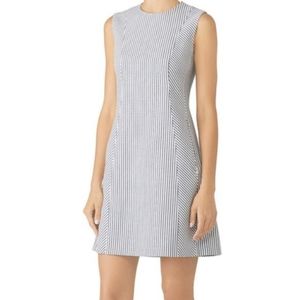 Theory White and Navy A-Line Dress